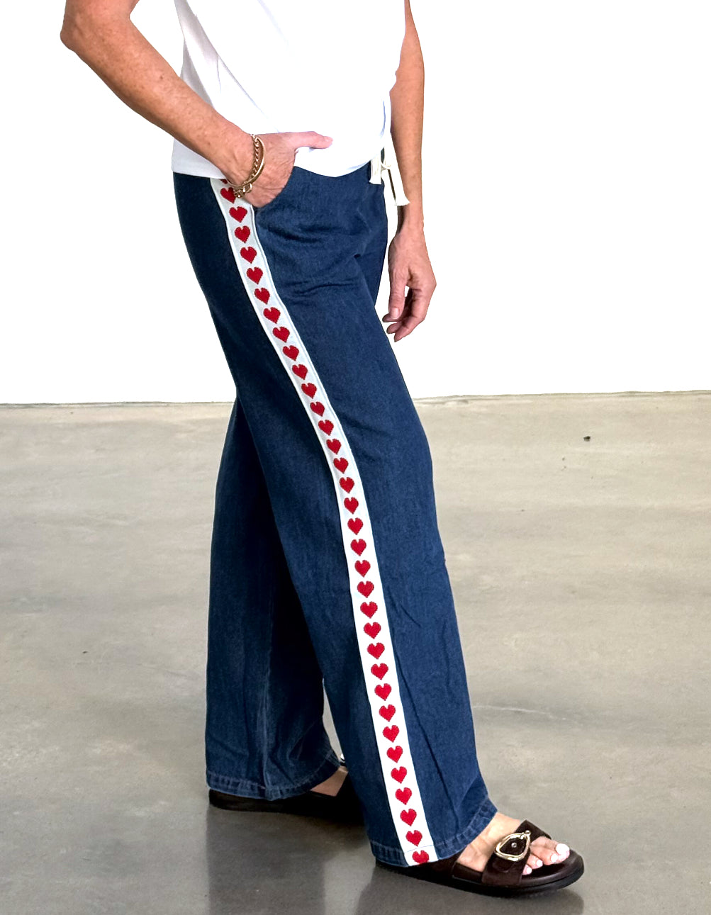 Heart Wide Leg Denim Pant