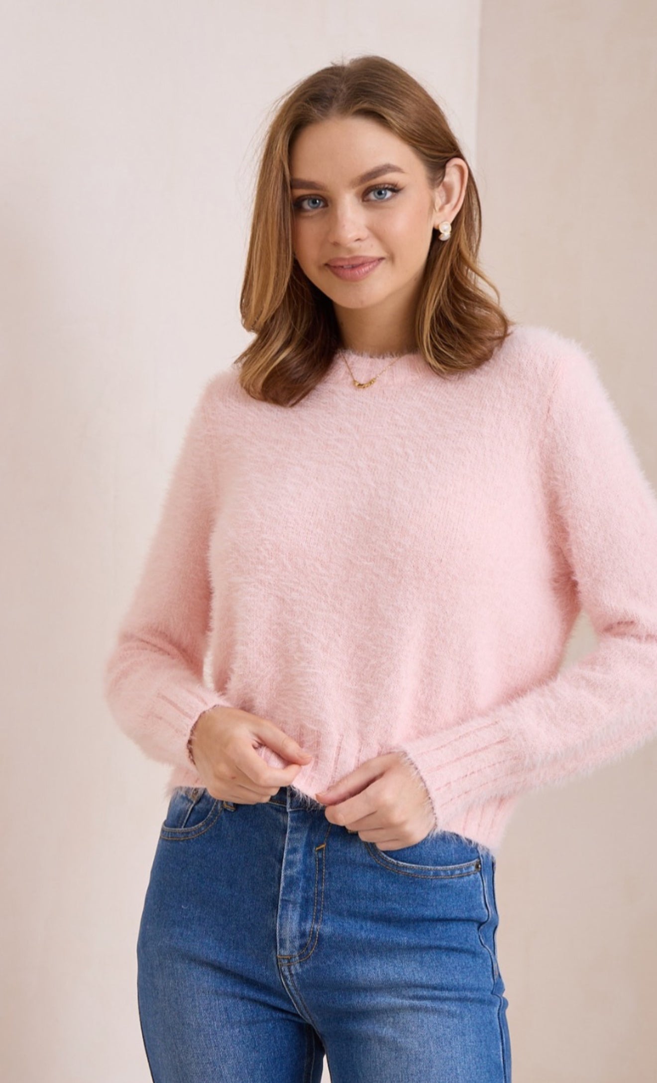 Tully Pink Fluffy Knit