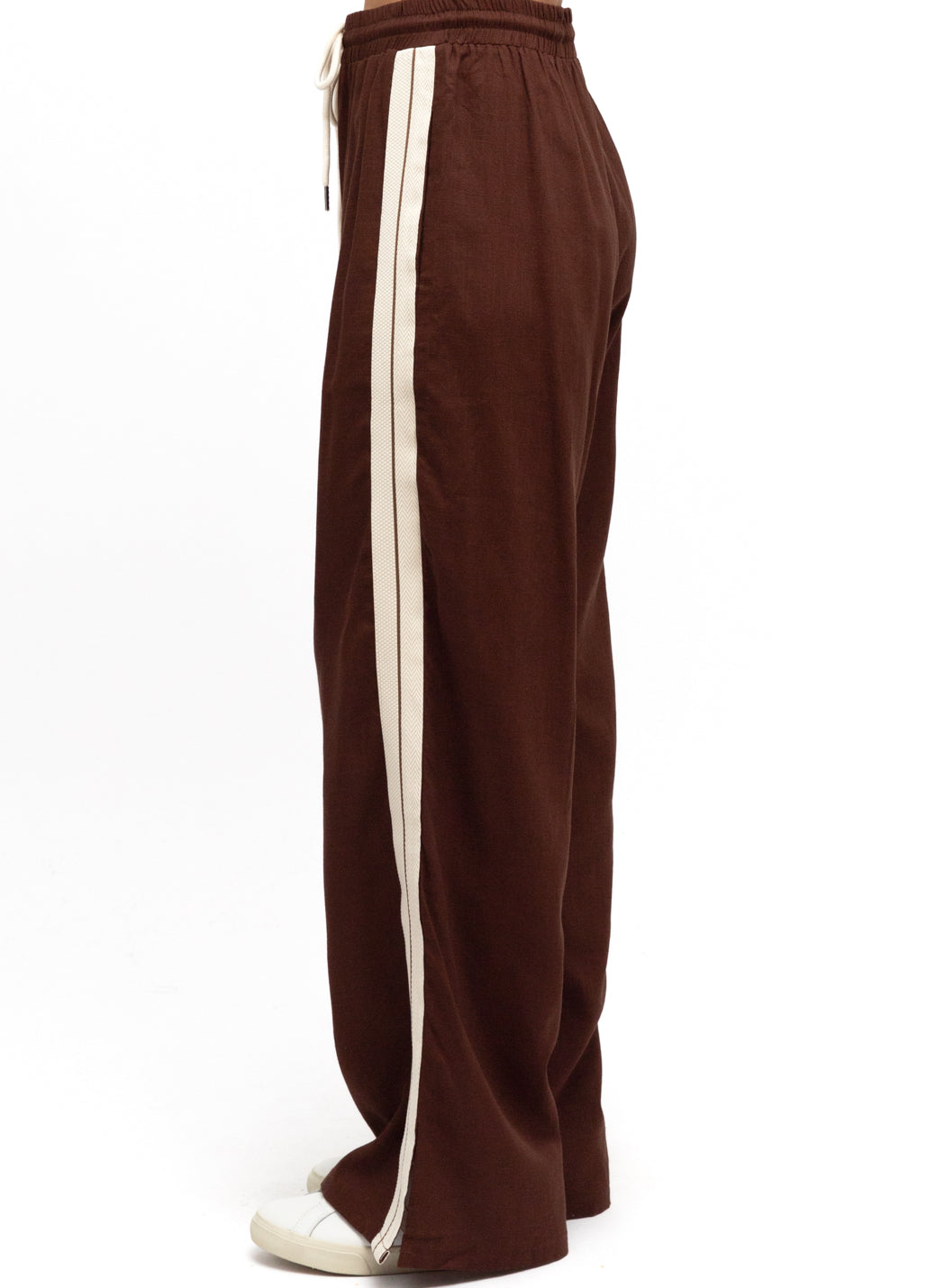 Chocolate with White Stripe Racer Pant