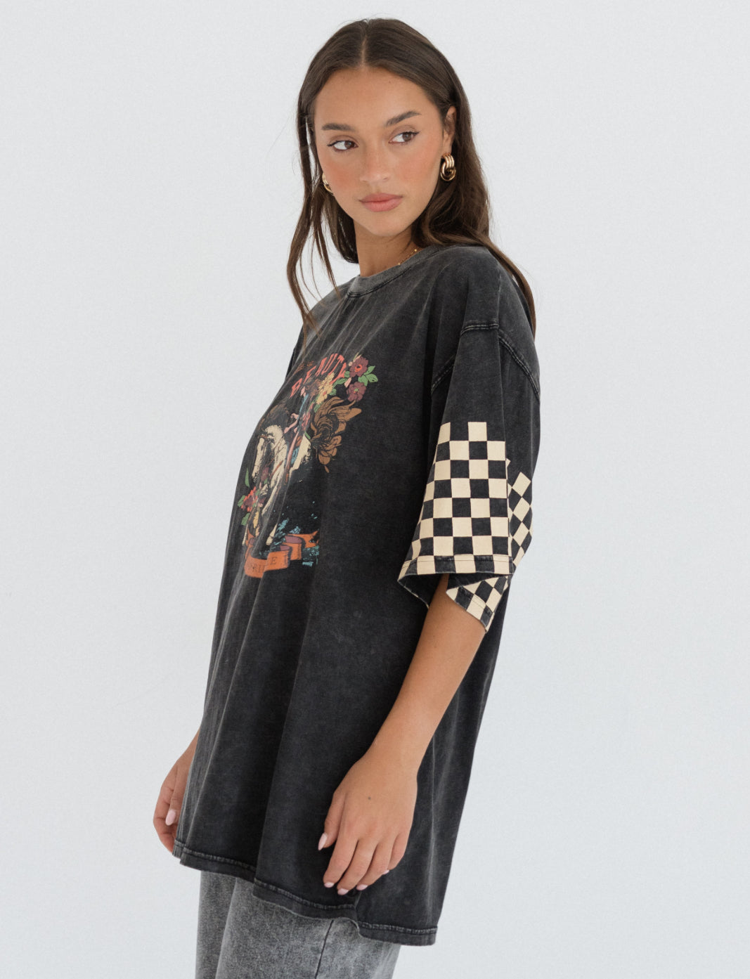 Beauty Vintage Black Oversized Tee