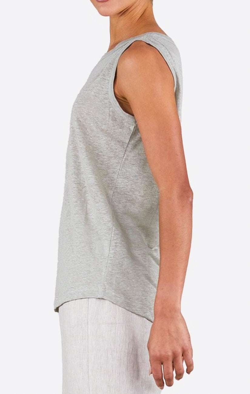 Aceline Grey Linen Tank