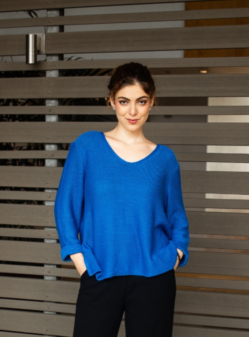 Nikki True Blue cotton Knit