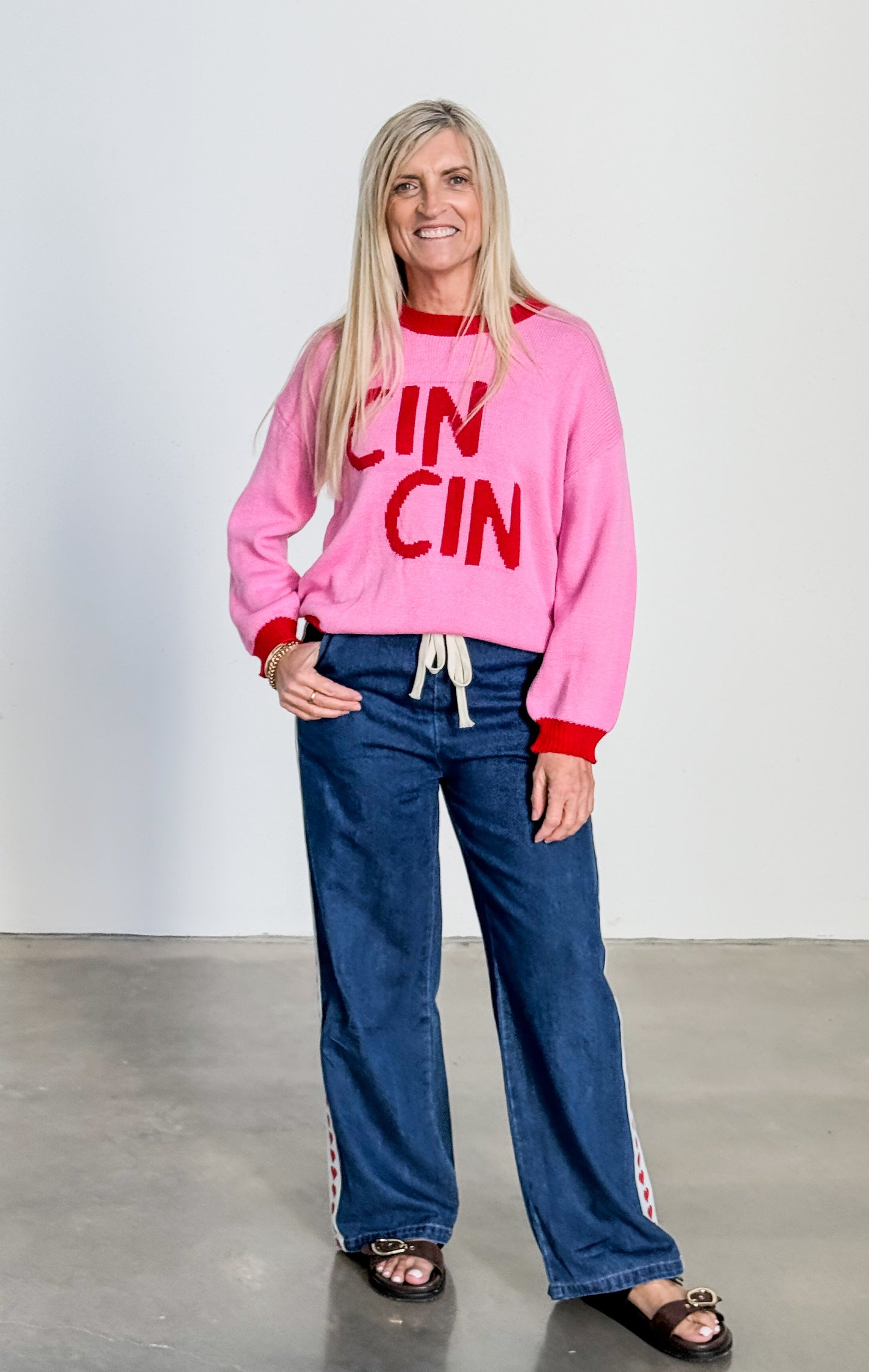 Heart Wide Leg Denim Pant