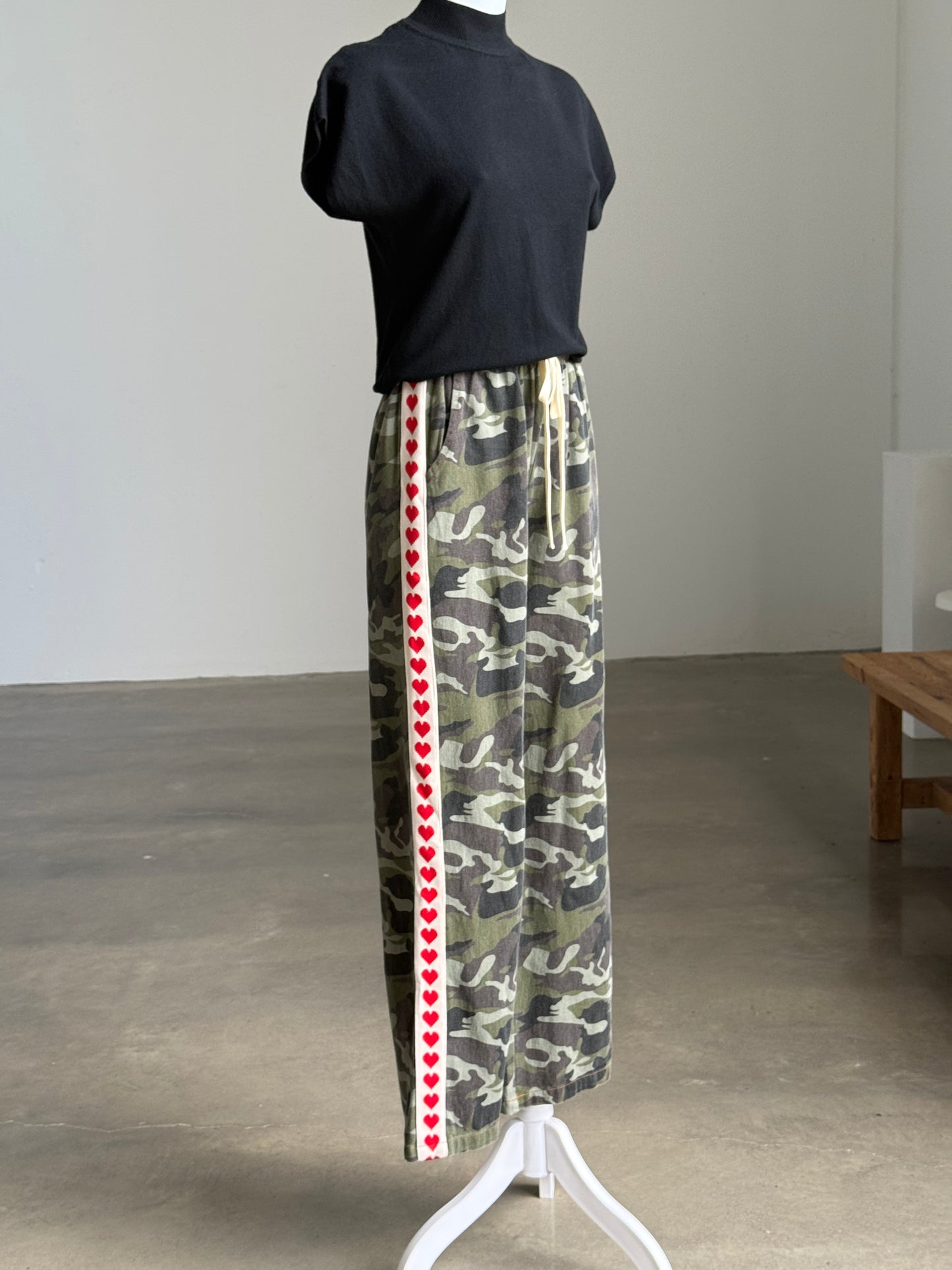 Camo Wide Leg Denim Pant