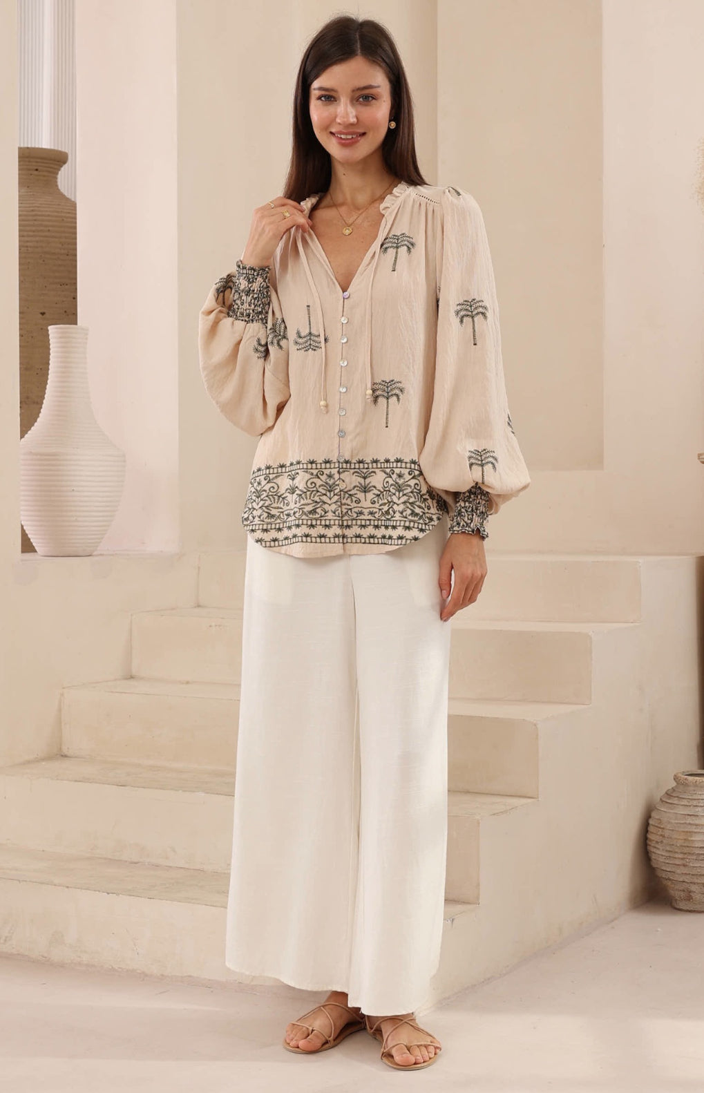 Pamela Green Palm Blouse