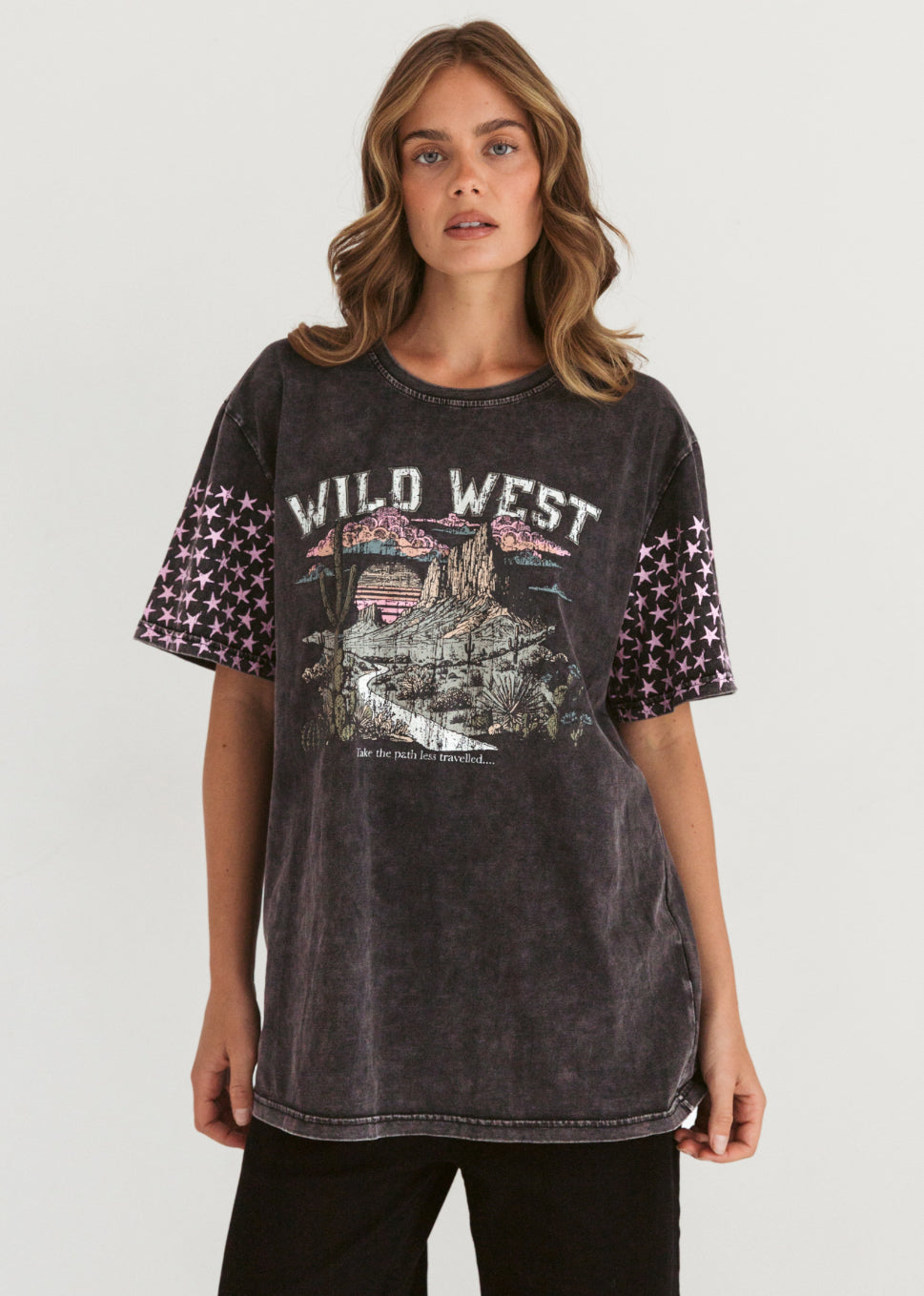 Wild West Vintage Black Oversized Tee