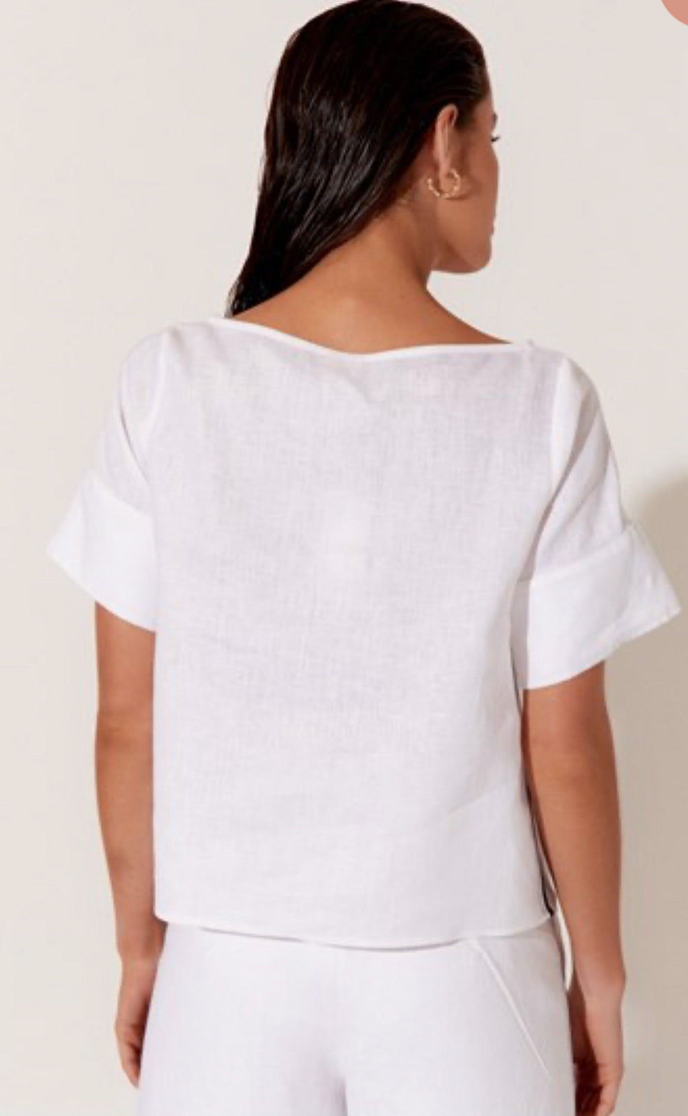 CONNIE White GROSGRAIN STRIPE TOP