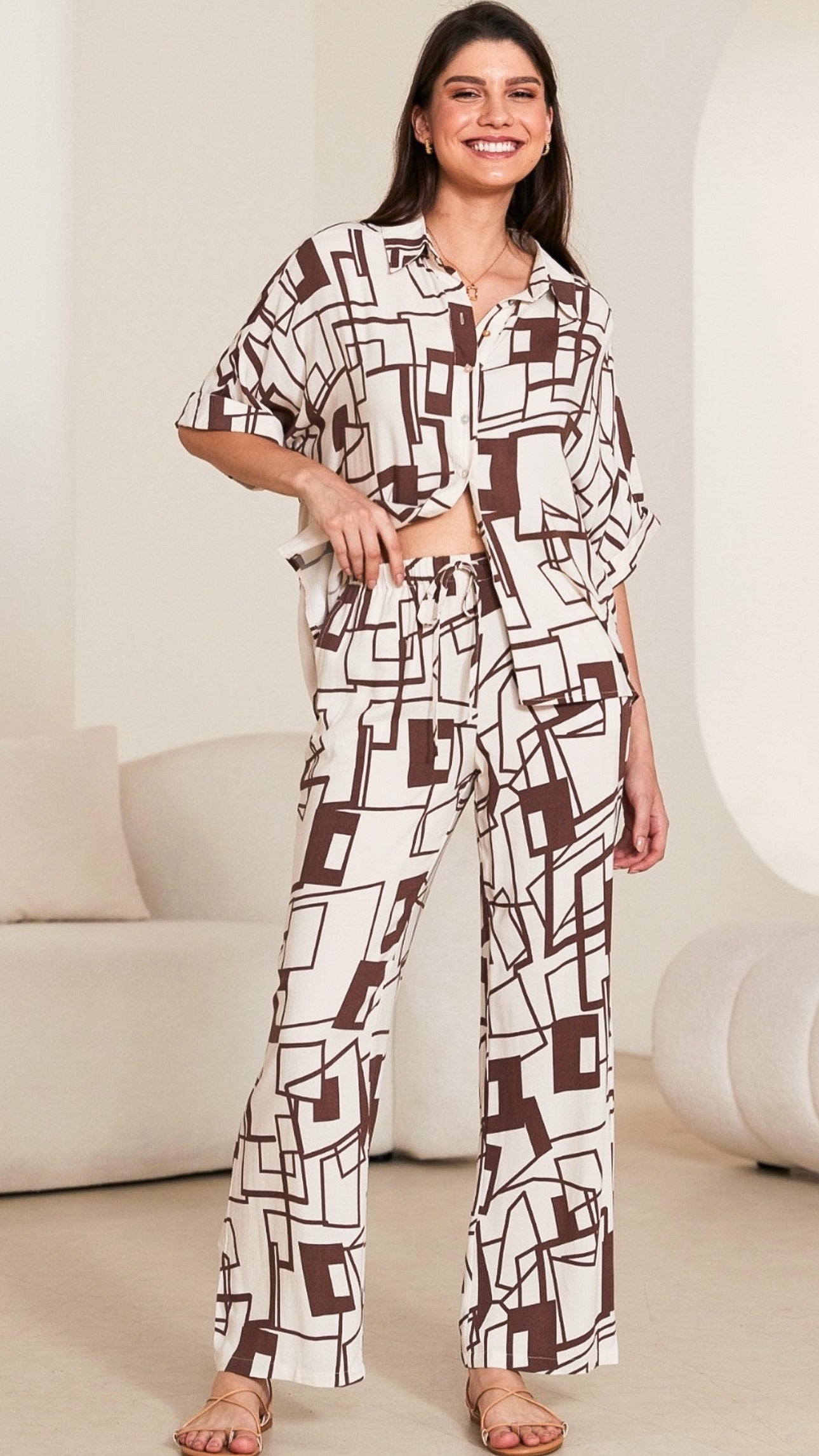 Geo Wide Leg Pant