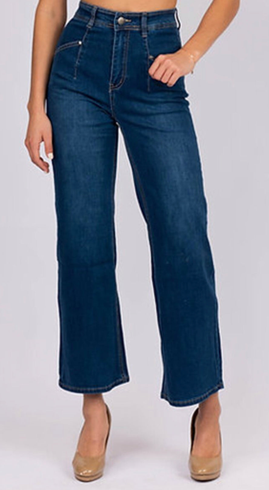Jess dark blue wide leg jean