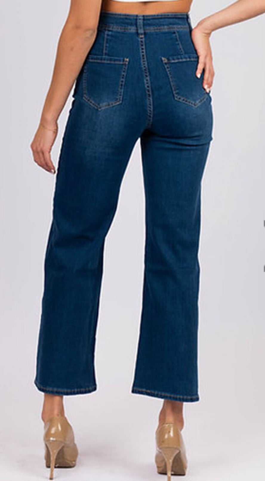 Jess dark blue wide leg jean