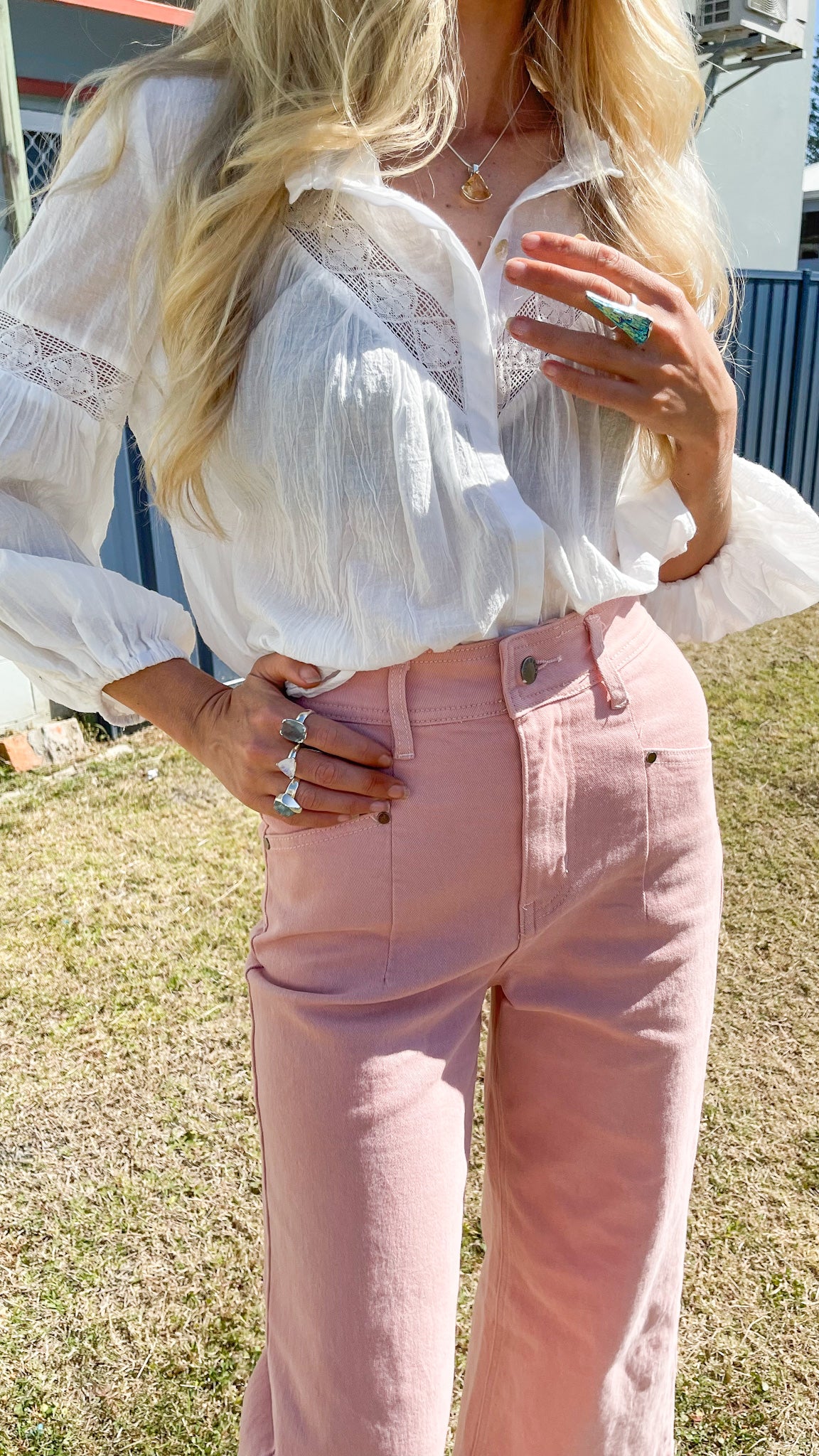 Rosewater Wide Leg Jean