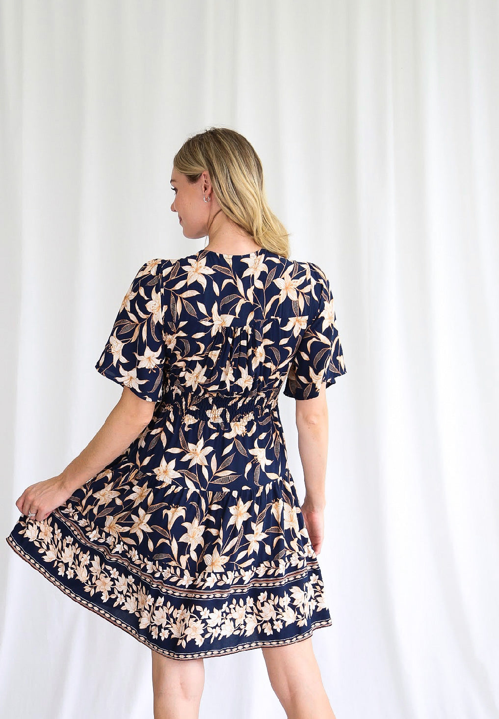 Khloe Navy/Natural Mini Dress