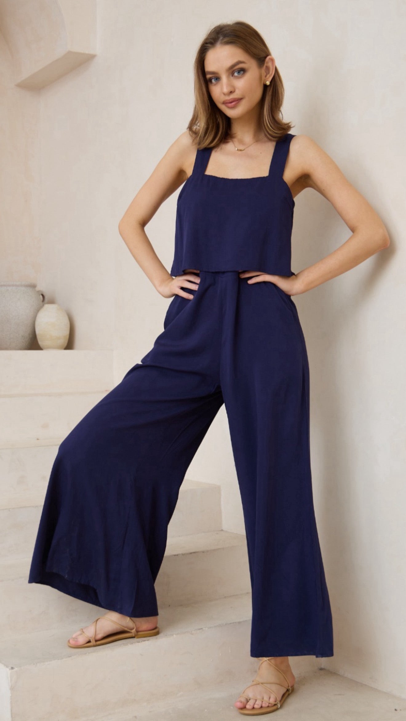 Audrina Navy Jumpsuit
