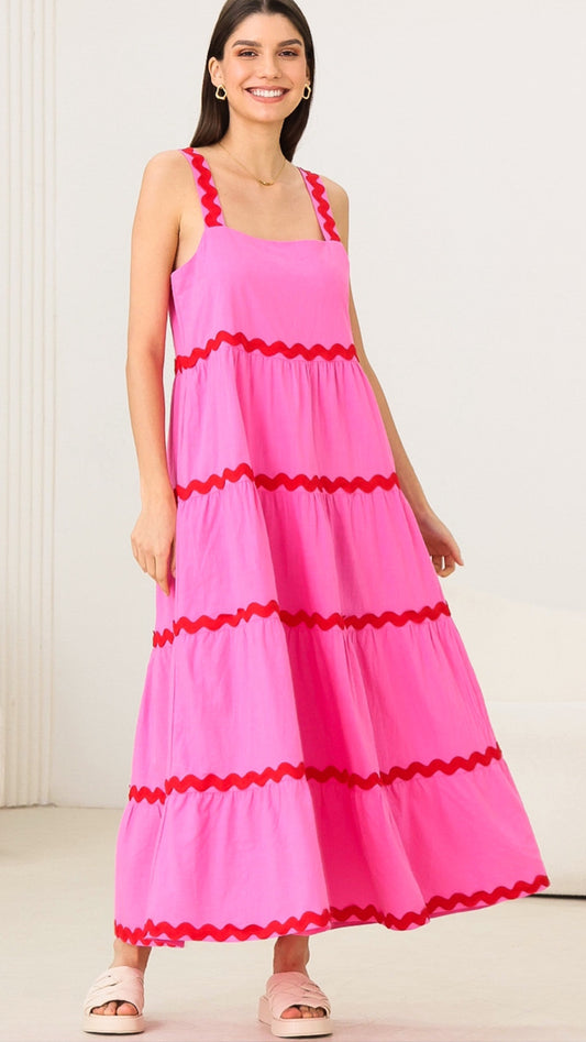 Carolyn Maxi Pink/Red Dress 2