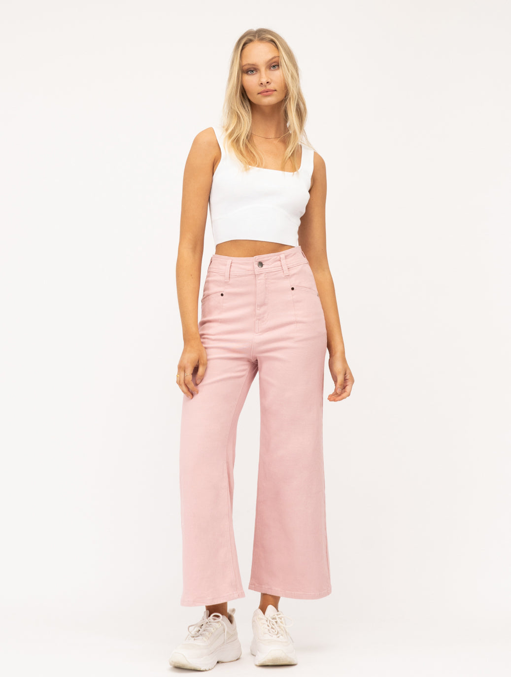 Lexie Rosewater Crop Wide Leg Jeans