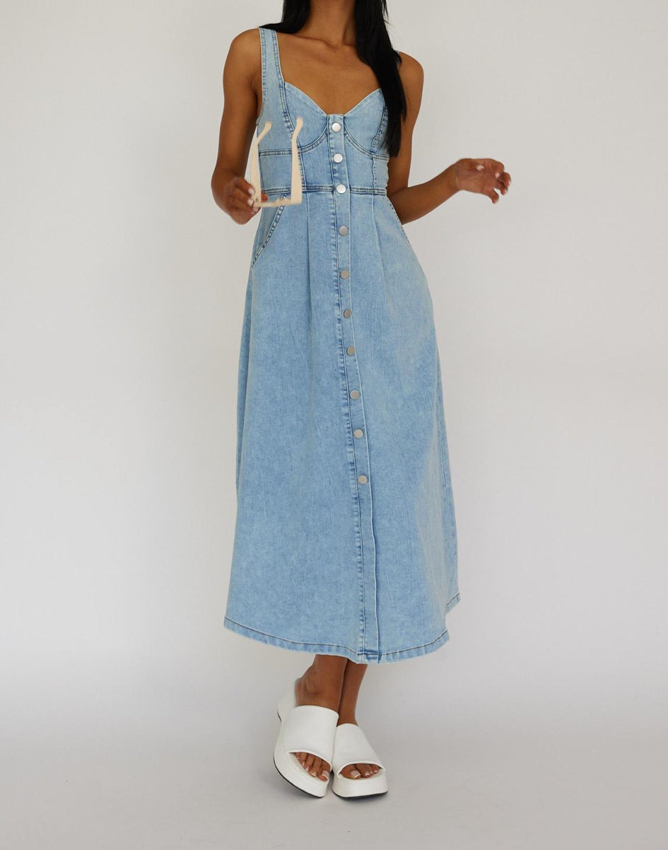 Millan Chambray Denim Midi Dress