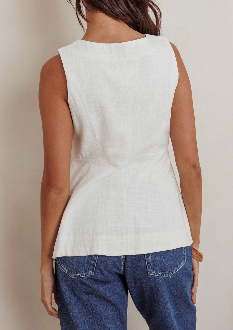 Pearl Linen Vest