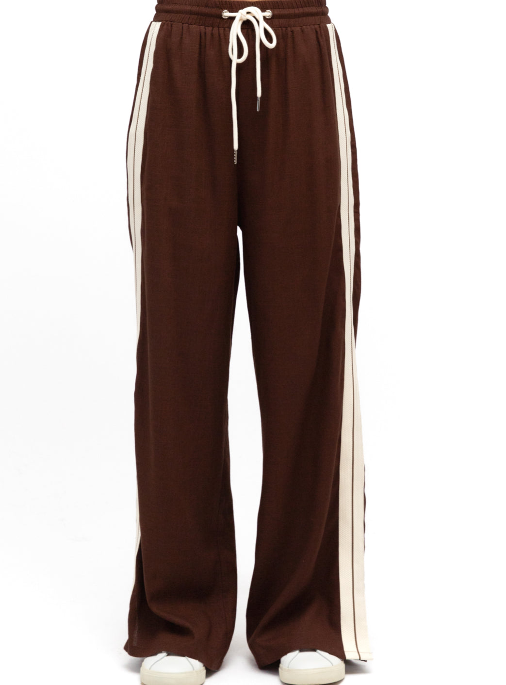 Chocolate with White Stripe Racer Pant