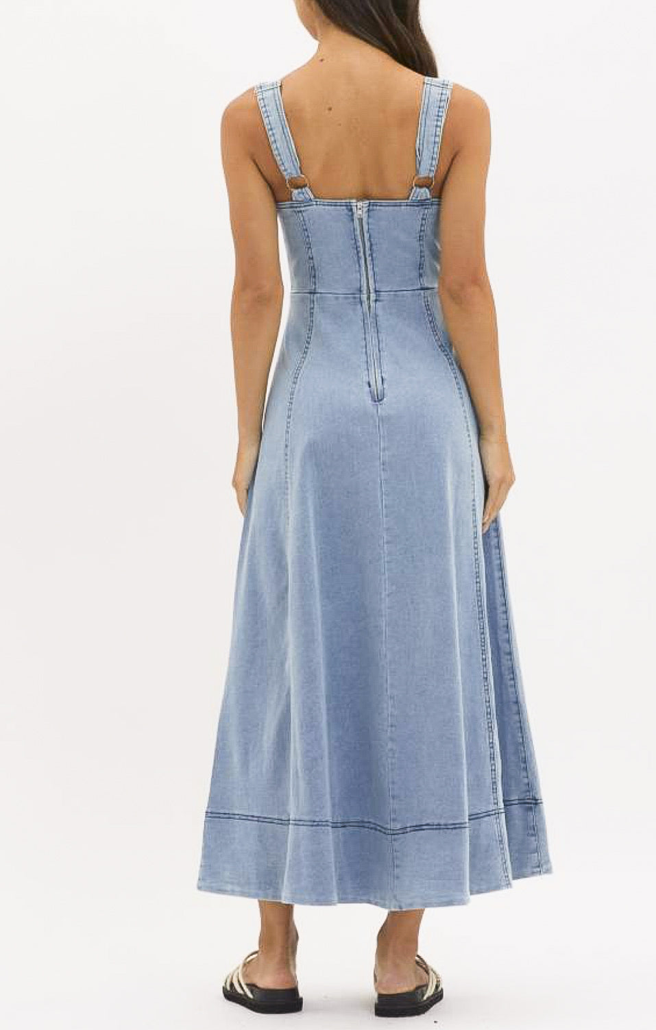 Paris Light Denim Maxi Dress