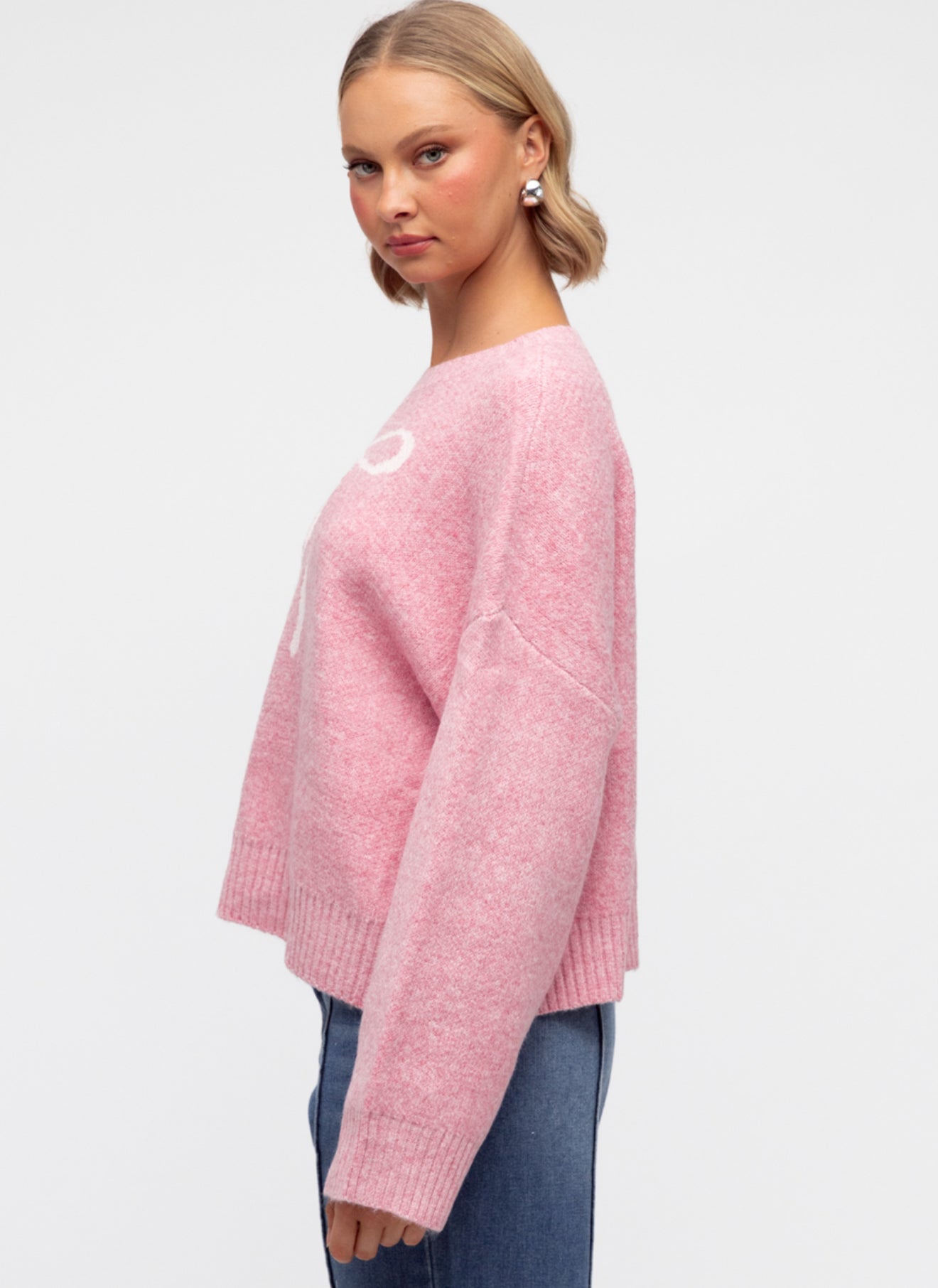 Pink Bow Knit Jumper