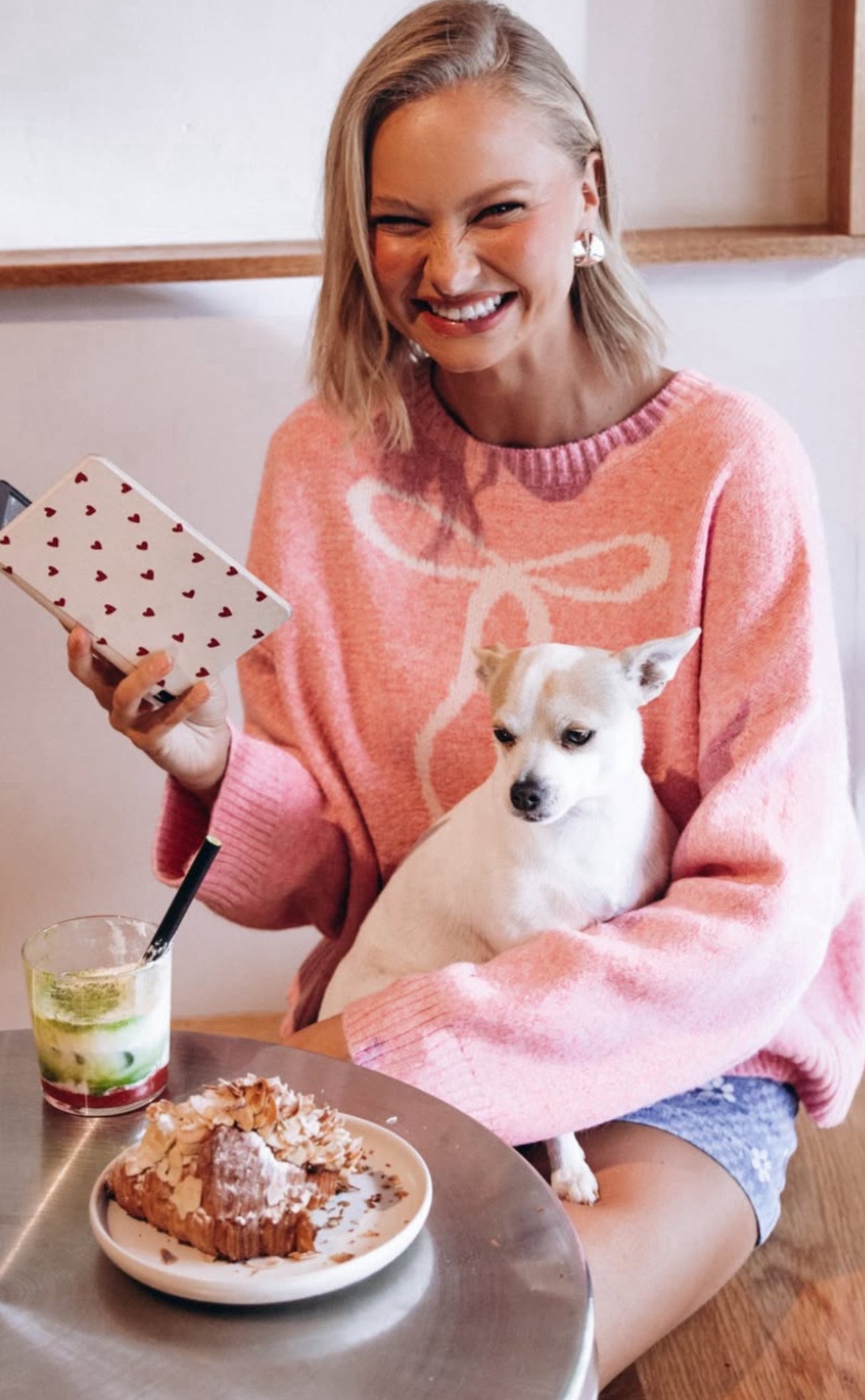 Pink Bow Knit Jumper