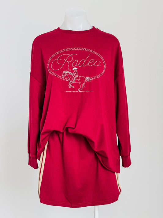 Rodeo  Wine Jumper and Skirt Set