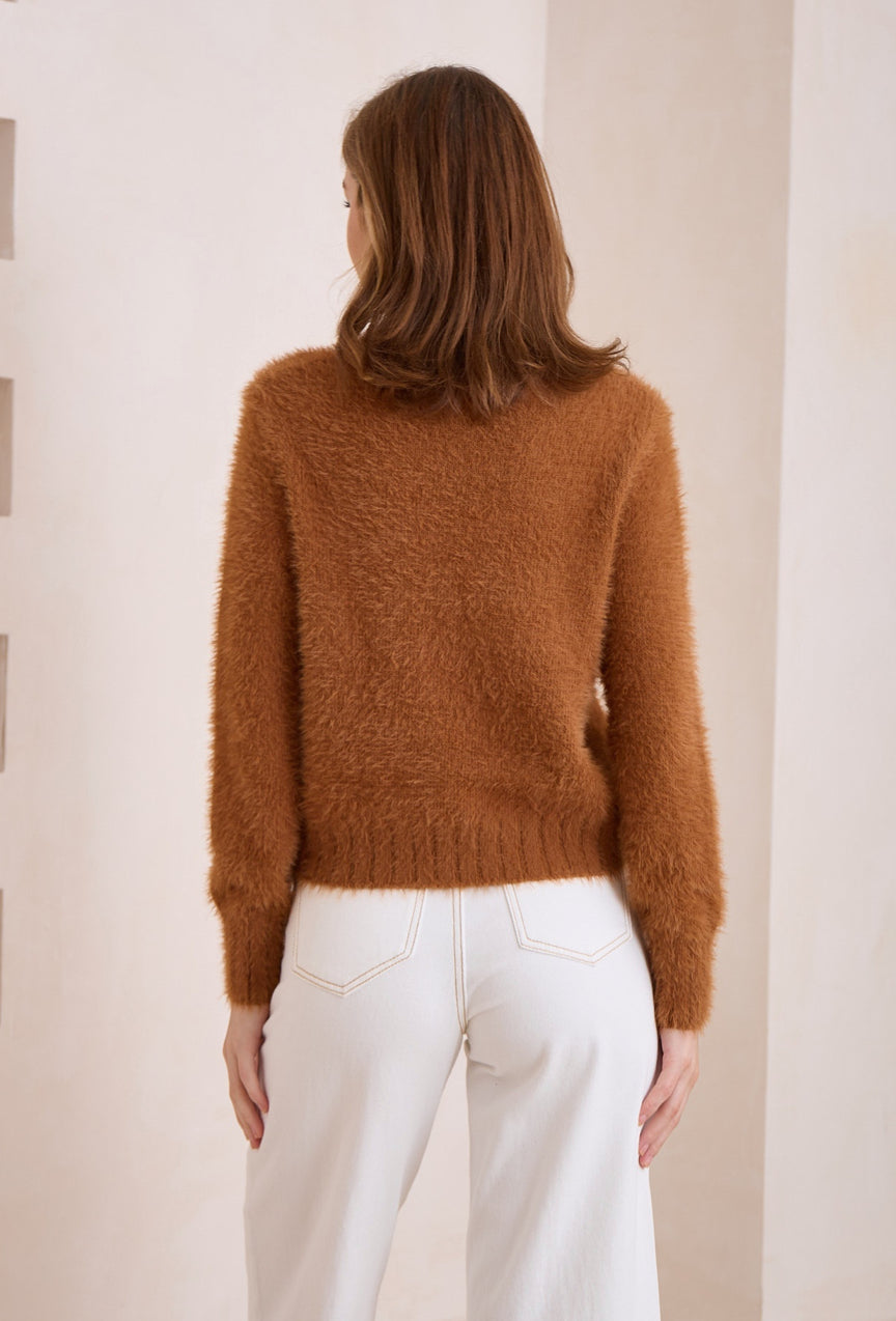 Tully Tan Fluffy Knit