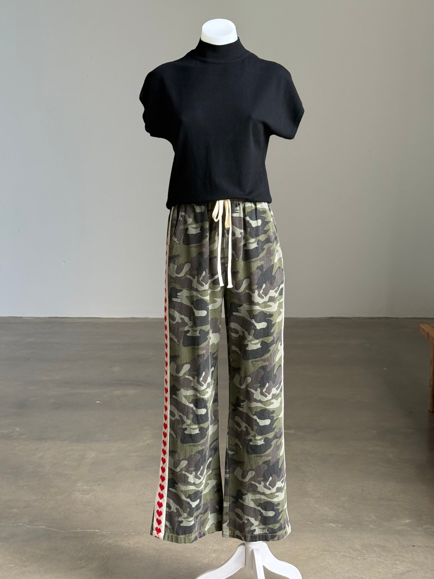 Camo Wide Leg Denim Pant