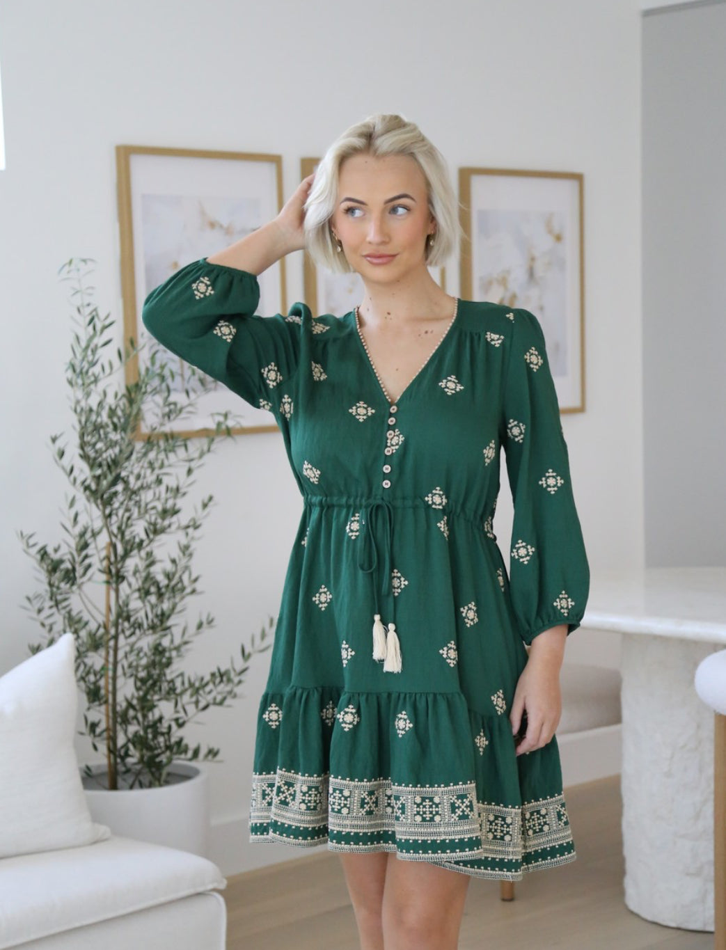 Cassie Emerald Mini Dress