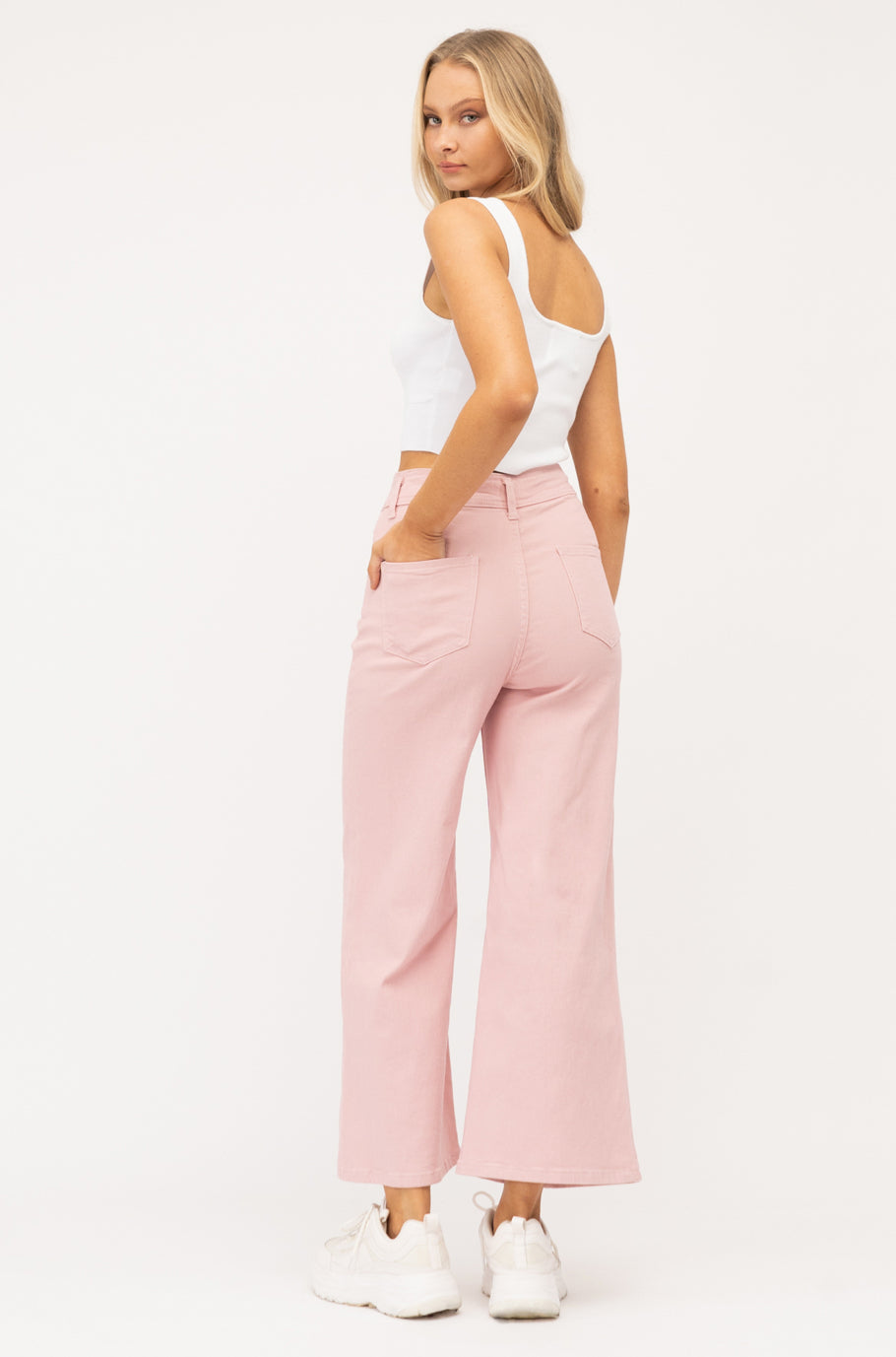 Lexie Rosewater Crop Wide Leg Jeans