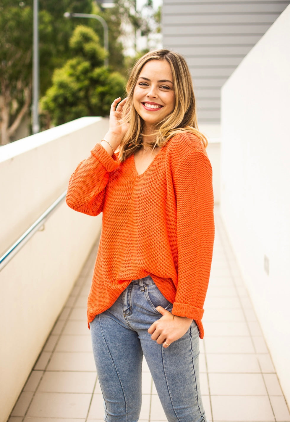 Nikki Cotton Knit Orange