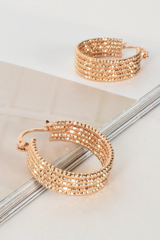 Adorne - Weave Earrings, Gold