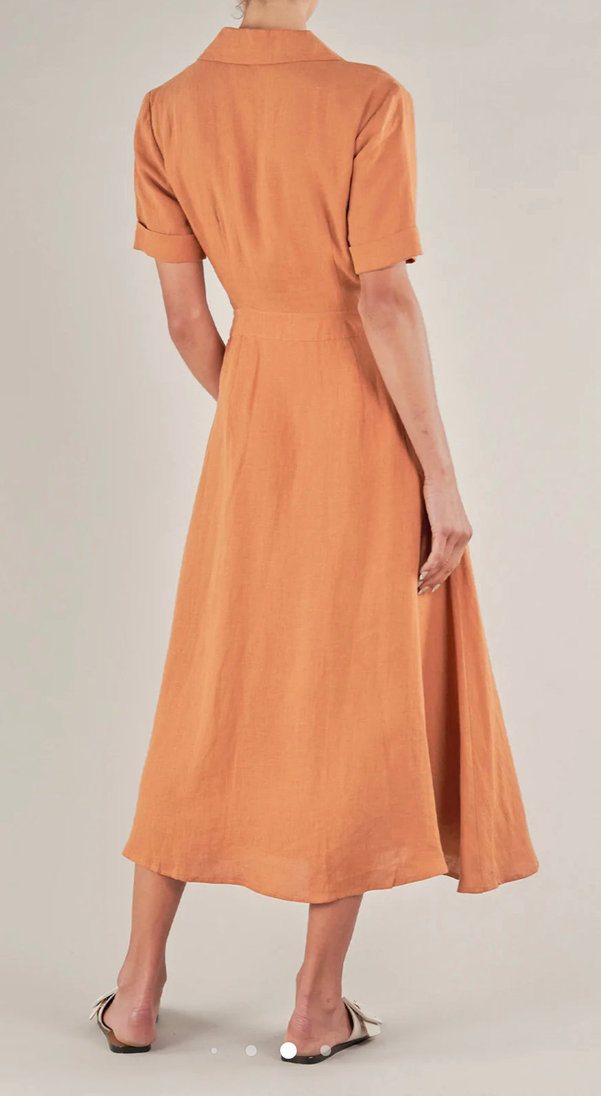 Ines Linen Tie Front Dress