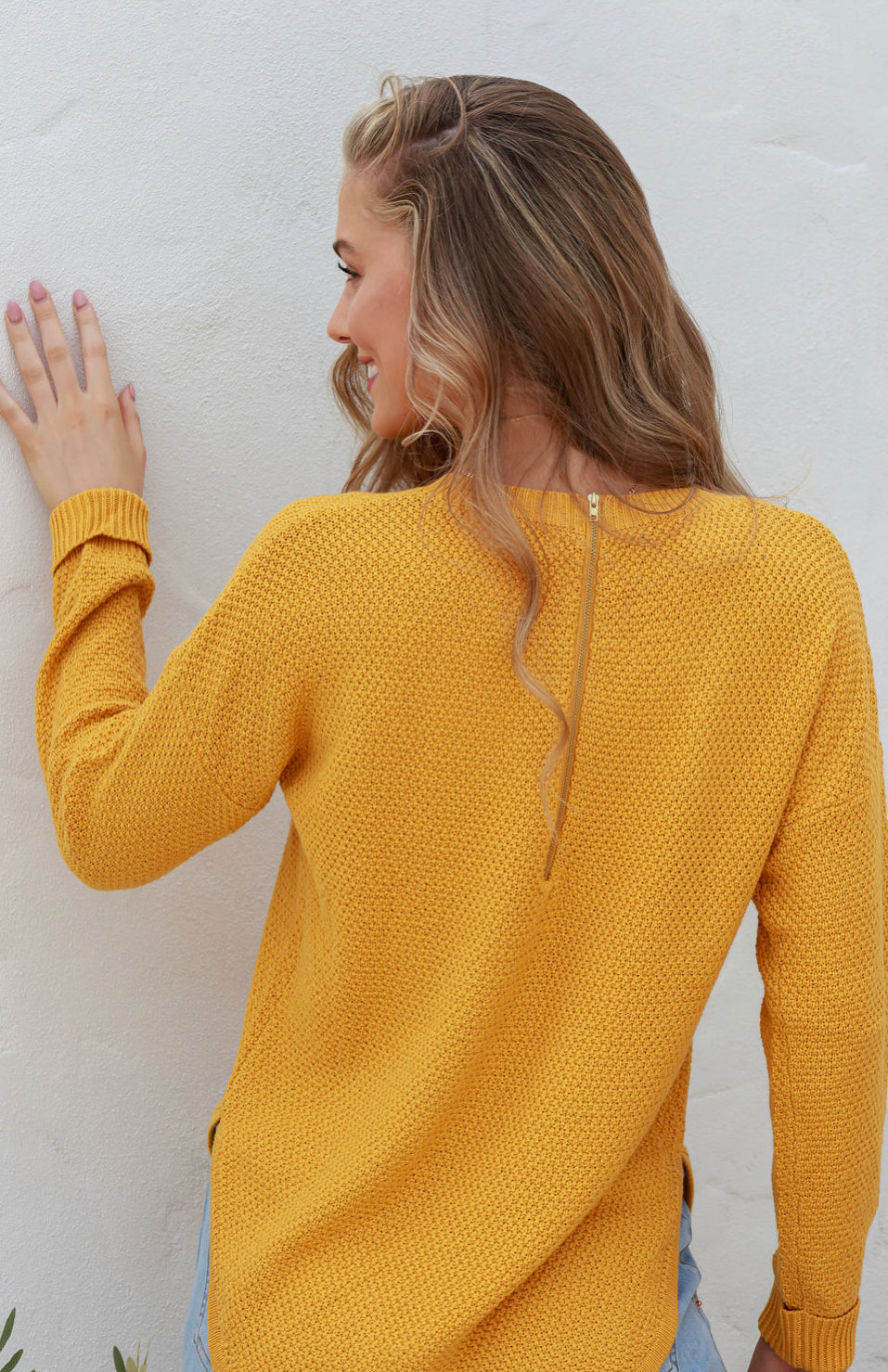 Carley Cotton Mustard Knit