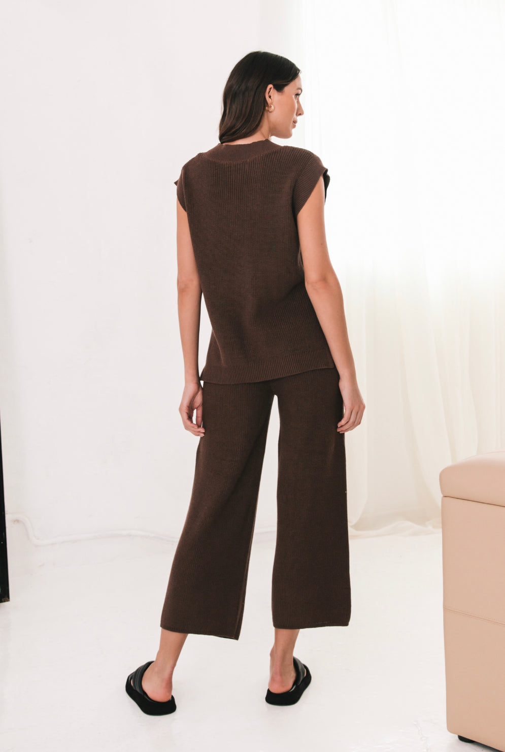 Kim Lounge Knit Pant-Chocolate